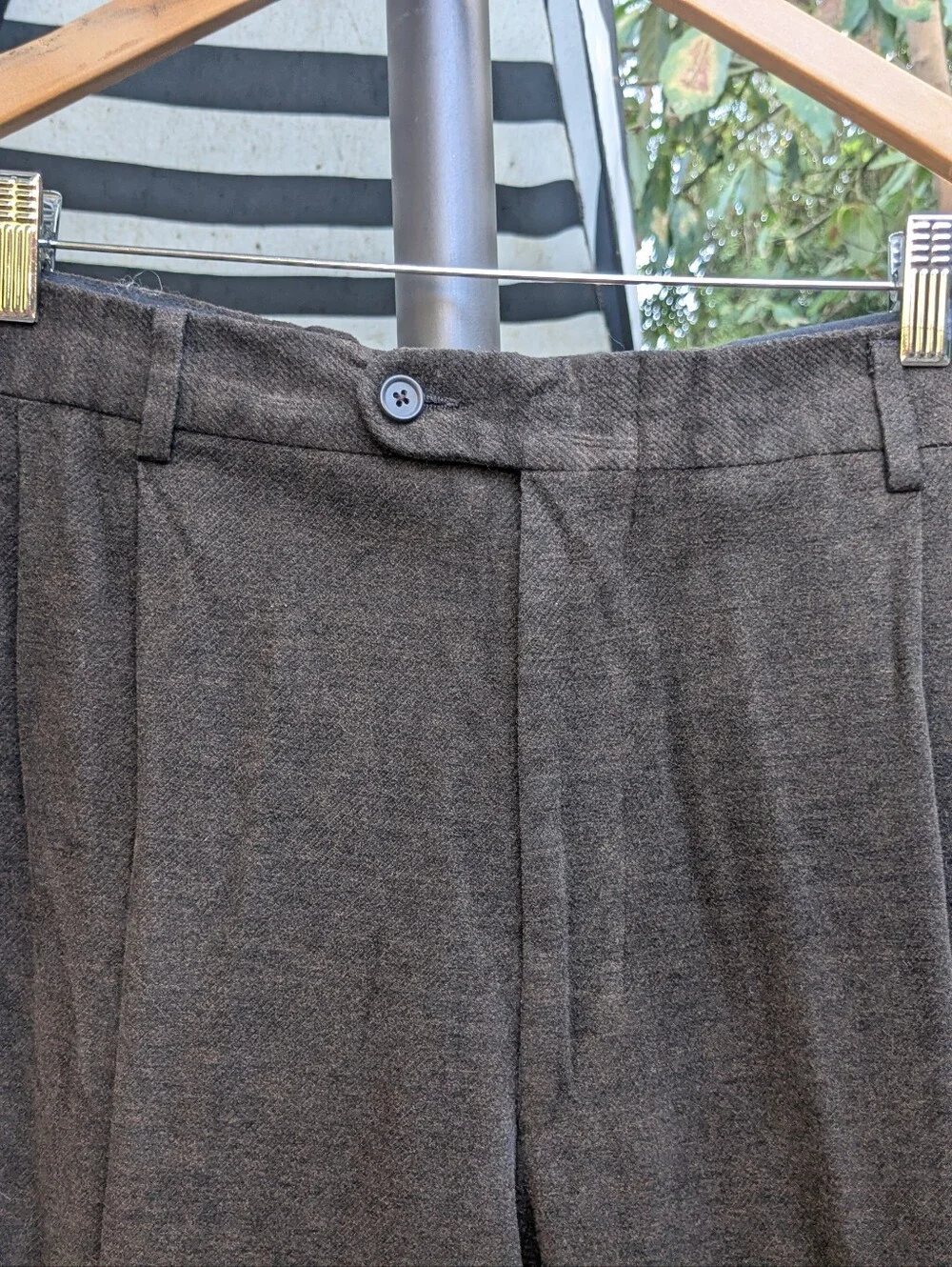 Made in Italy! Men's Brown Dress Pants - Classic Pleated Trousers, size 42 waist